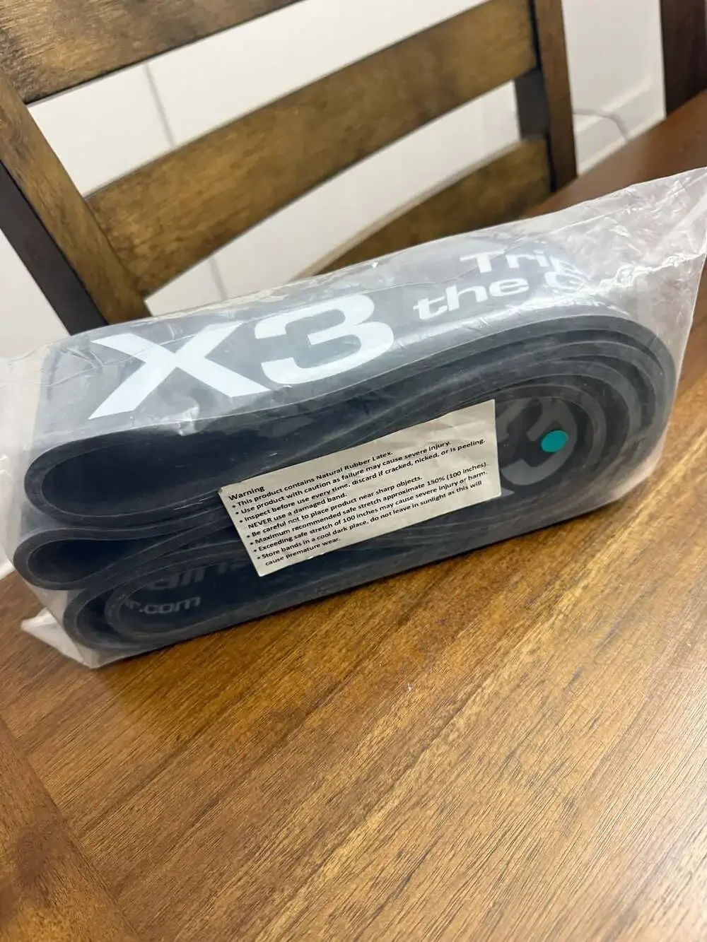 X3 Bar Triple the Gains Home Gym Latex Resistance Band Gray RBM-004-049-00 NIP